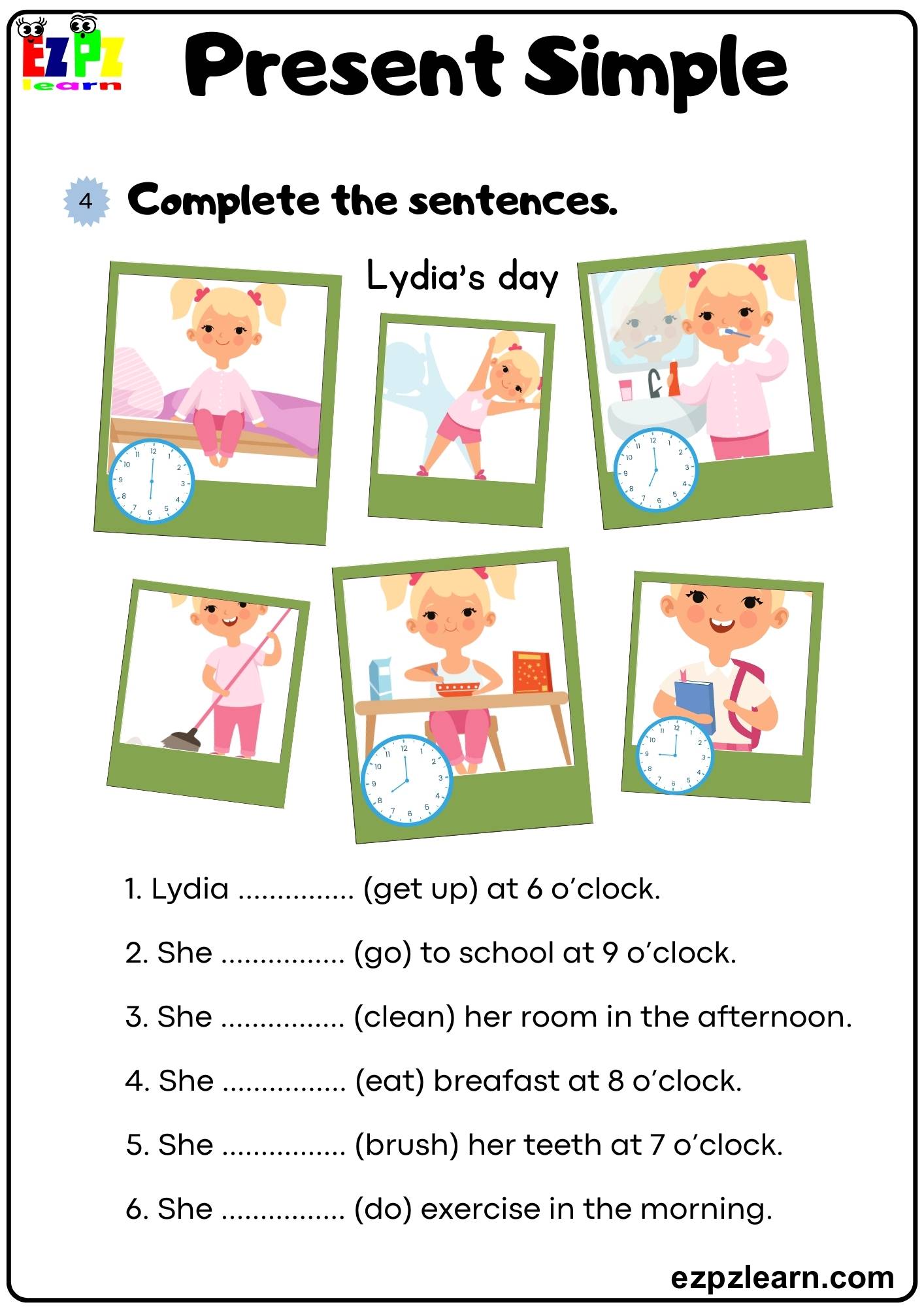 Simple present ezpzlearn
